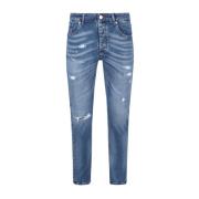 Lys Blå Distressed Denim Jeans