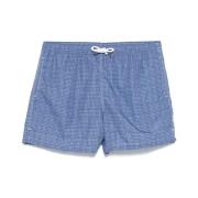 Navy Blue Beachwear Snørebåndsshorts