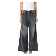 Svart Denim Wide-Leg Jeans Aw24