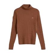 Bomullskabel Turtleneck Genser