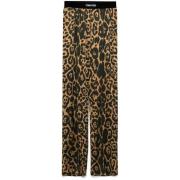 Animalier Brun Elastisk Midjebukser