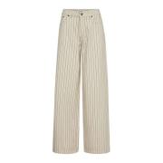 Pinstripe Wide Leg Jeans Bone