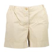 Beige Shorts med Elastisk Midje for Kvinner