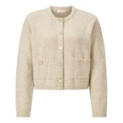 Bouclé Crew Neck Cardigan