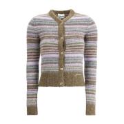 Stripete Merinoull V-hals Cardigan