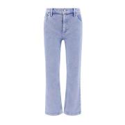 Boot-Cut Jeans med Brodert Baklogo