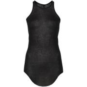 Svart scoop neck racerback topp