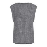 Myk Strikkevest Mist Grey Melange