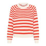 Stripete Pullover Genser Flame Scarlet