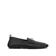 Svart skinn slip-on sandaler