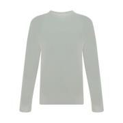 Monokrom Bomullsgenser med Ribbet Crew Neck