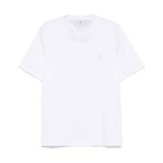 Hvit Crew Neck T-skjorte Elegant Print