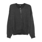 Grå Ull Cardigan Sweater Aw24