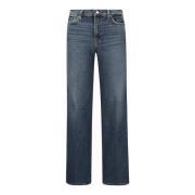 Stretch bomull straight leg jeans