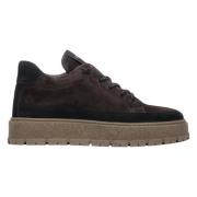 Herre Saddle Brown High-Top Sneakers laget av Italiensk Ekte Velour & ...