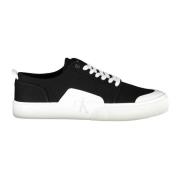 Sporty Svarte Sneakers med Kontrastdetaljer