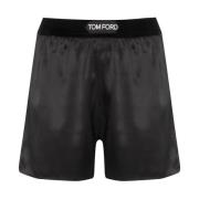 Sort Silke Logo Waistband Shorts