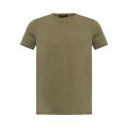 Khaki Jersey Crew Neck Korte Ermer