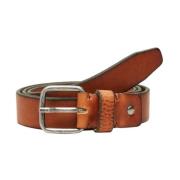 Brun Selected Homme Slhhenry Leather Belt Diverse