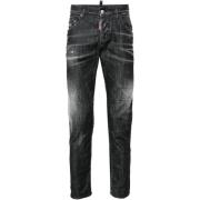 Sort Slim Fit Stretch Bomull Jeans