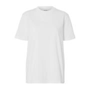 Avslappet Mock Neck Tee - Bright White