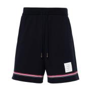 Blå Jersey Shorts med Logo Patch