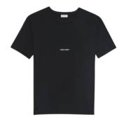 Svart Logo Print Crew Neck T-skjorte