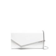 Ivory Hvit Konvolutt Clutch med Kjede