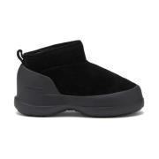 Sort Semsket Chunky Såle Slip-On Støvler