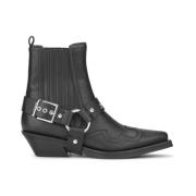 Sort Fitted Chelsea Western Boot Sko