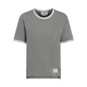 Kontrast Ribbet Crew Neck T-skjorte