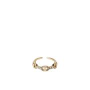 Gull Krystall Oval T Ring