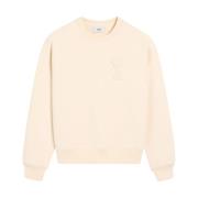 Kremhvit Monogram Crew Neck Sweatshirt