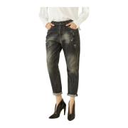 Svart Vasket Baggy Jeans