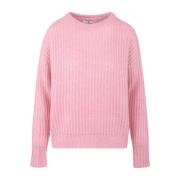 Rosa Majken Sweater med Ribbedetaljer