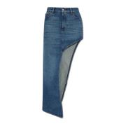 Asymmetrisk kutt denim skjørt