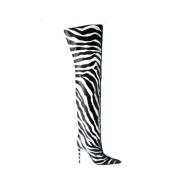 Zebra High Boots for kvinner