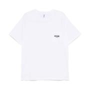 Hvit Brystlomme Crew Neck T-skjorte