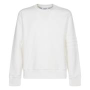 Hvit Crewneck Sweatshirt med 4 Bar Stripe