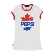 Logo Bomull T-skjorte med Pepsi Print