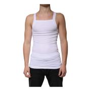 Hvit Square Neck Tank Top