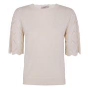 Delikat Beige Strikket Topp