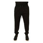 Sort Bomull Jogger Sweatpants med Logo