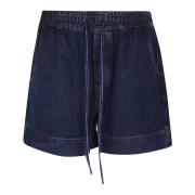 Blå Lyocell Bermuda Shorts Dame Mote