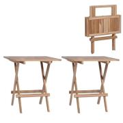 vidaXL Sammenleggbare bistrobord 2 stk 60x60x65 cm heltre teak