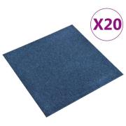 vidaXL Teppefliser gulv 20 stk 5 m² 50x50 cm mørkeblå