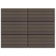 vidaXL Terrassebord 6 stk WPC 60x30 cm 1,08 m² mørkebrun