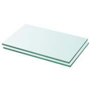 vidaXL Hyllepaneler 2 stk klart glass 30x12 cm