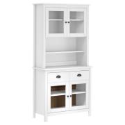 vidaXL Highboard Hill hvit 90x40x180 cm heltre furu