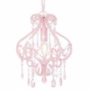 vidaXL Taklampe med perler rosa rund E14